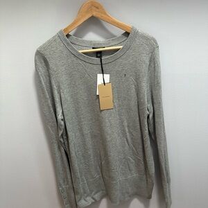 Halogen Gray Crew Neck Sweater Lightweight Knit